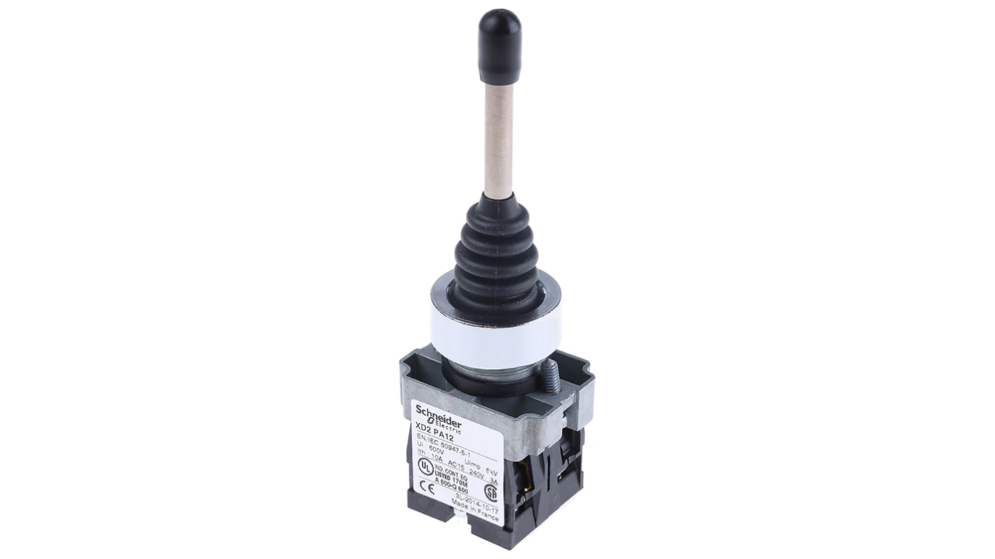 Joystick kapcsoló Védelmi szint: IP65, 2-tengelyes, 3 A 240 V AC esetén, Csavar, 240V ac, SPST, -25 → +70°C