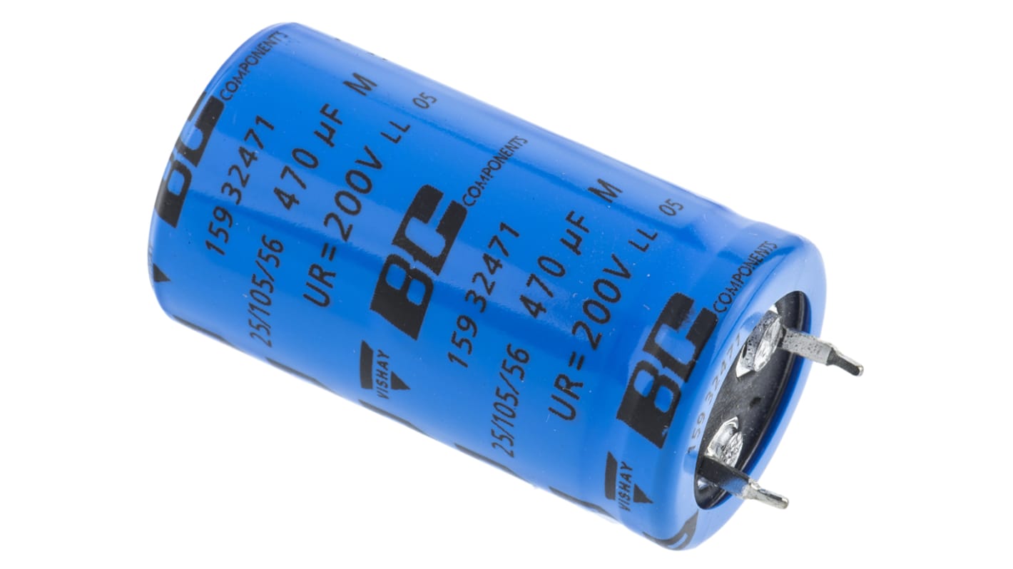 Vishay 470μF Aluminium Electrolytic Capacitor 200V dc, Snap-In - MAL215932471E3