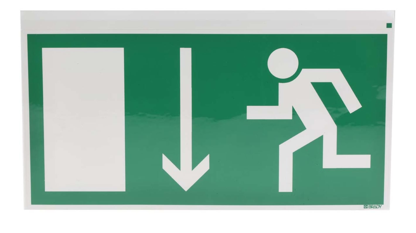 PET Emergency Exit Down Non-Illuminated Emergency Exit Sign