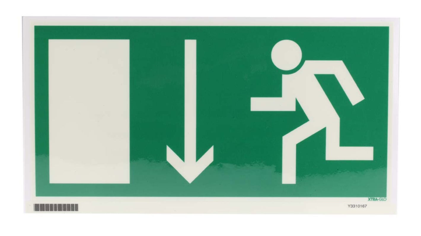 Vinyl Emergency Exit Down Non-Illuminated Emergency Exit Sign