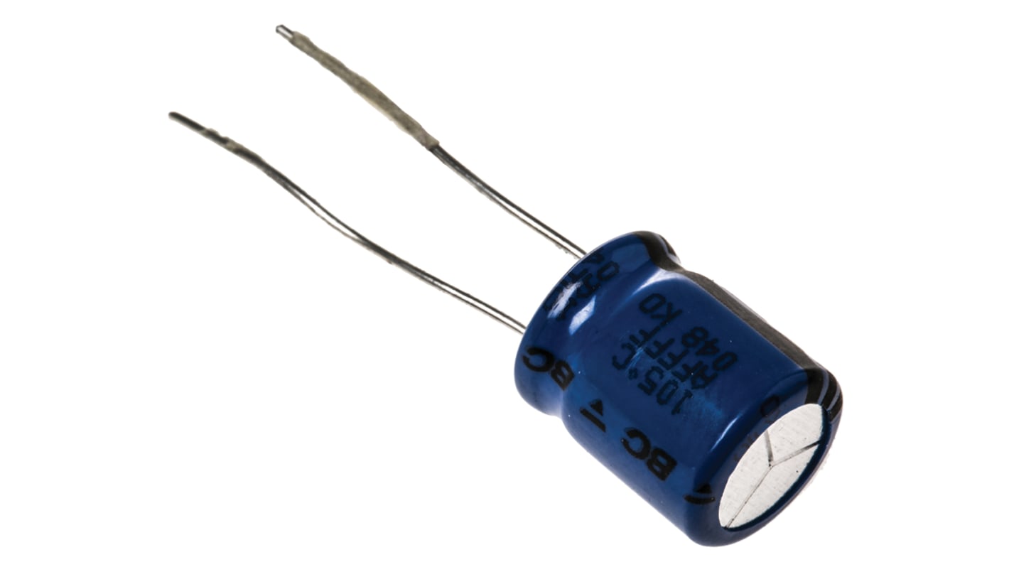 Vishay 100μF Aluminium Electrolytic Capacitor 63V dc, Radial, Through Hole - MAL204838101E3