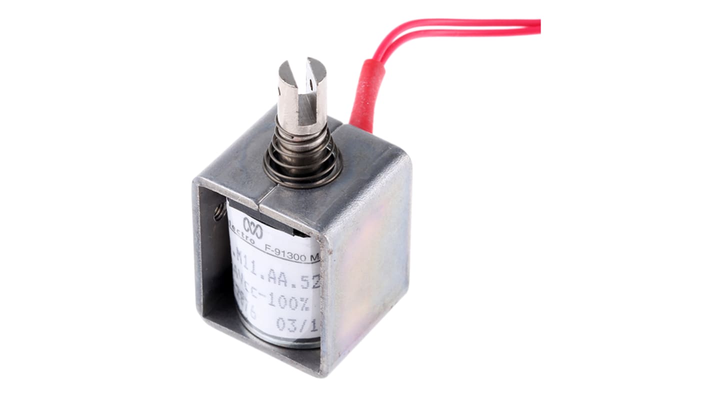 Solenoide lineare A trazione Mecalectro, 24 V c.c., corsa max. 6mm, tenuta 1N