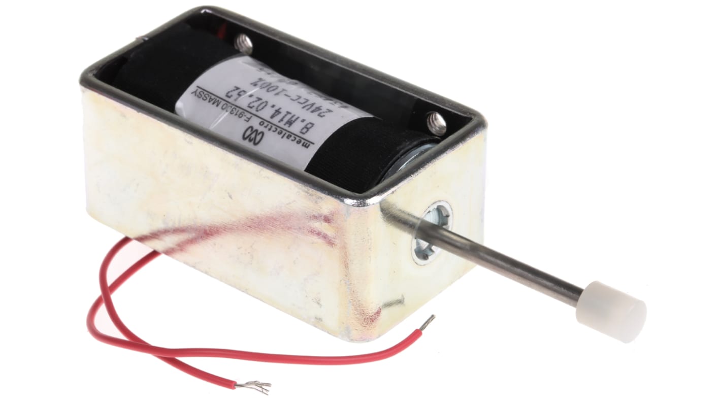 Solenoide lineal de empujar Mecalectro, 24 V dc, recorrido 12mm, fuerza 2 → 8N