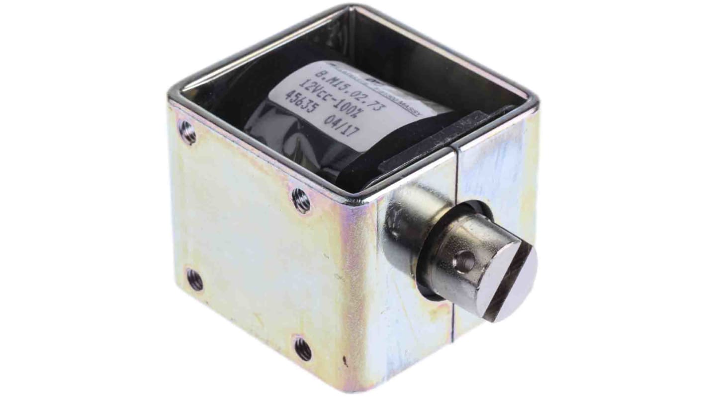 Solenoide lineare A trazione Mecalectro, 12 V c.c., corsa max. 15mm, tenuta 1 → 15N