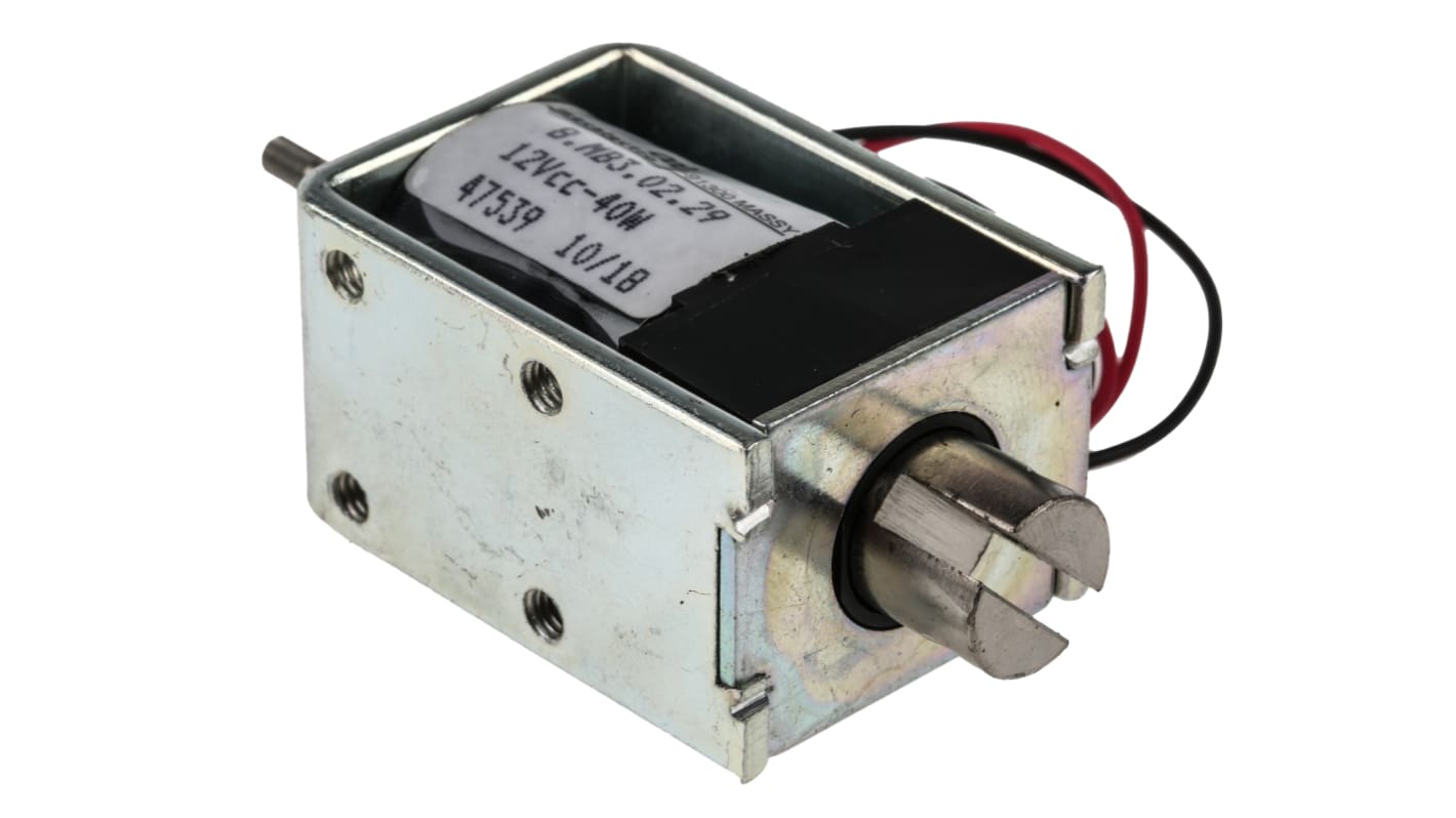 Mecalectro Linear Solenoid, 12 V dc, 5N, 45 x 31.8 x 23.4