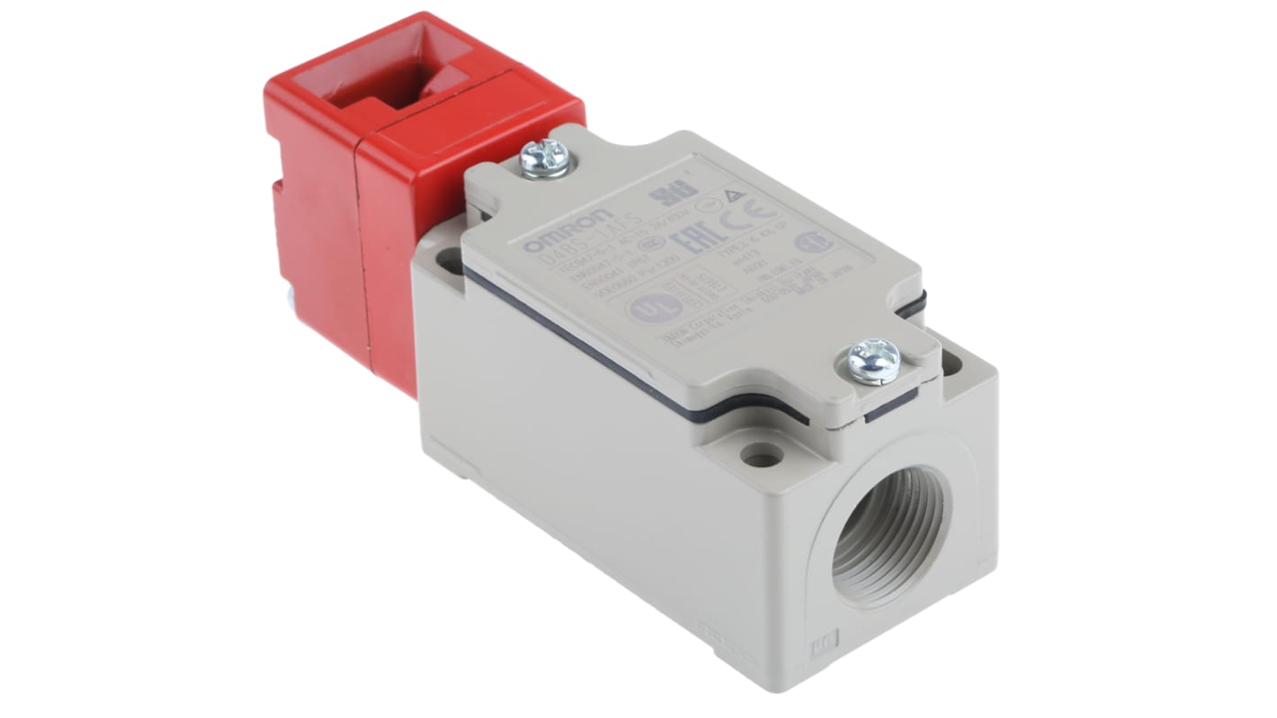 Omron D4BS Series Safety Interlock Switch, 2NC, IP67, Plastic Housing, 400V ac Max, 2A Max