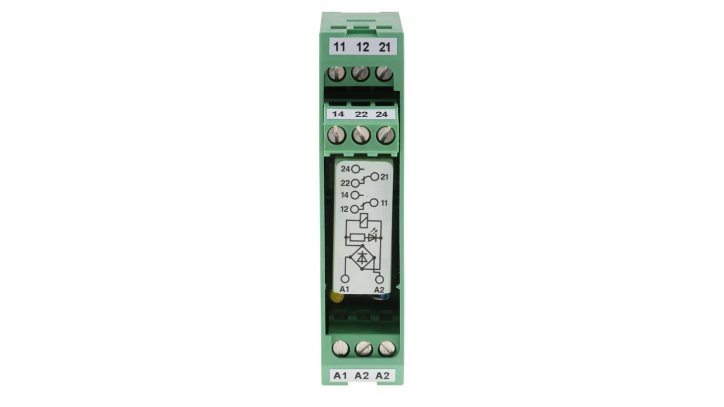 Phoenix Contact EMG REL Interface Relais, 19.2V ac/dc / 26.4V ac/dc 24V dc, 2-poliger Wechsler DIN-Schienen 220V