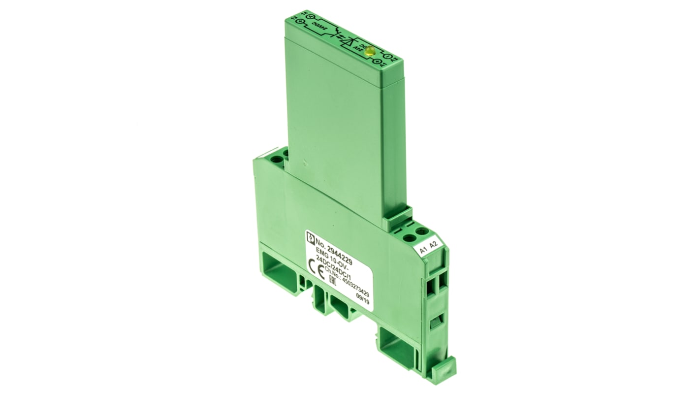 Phoenix Contact EMG 10-OV- 24DC/24DC/1 Series Solid State Interface Relay, DIN Rail Mount