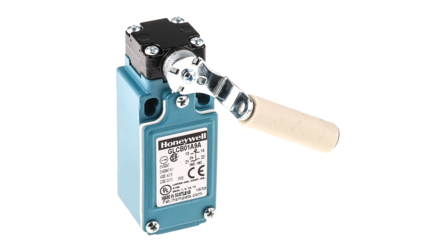 Honeywell GLC Series Limit Switch, NO/NC, IP66, SPDT 1NO/1NC, Die Cast Zinc Housing, 300V ac Max, 10A Max