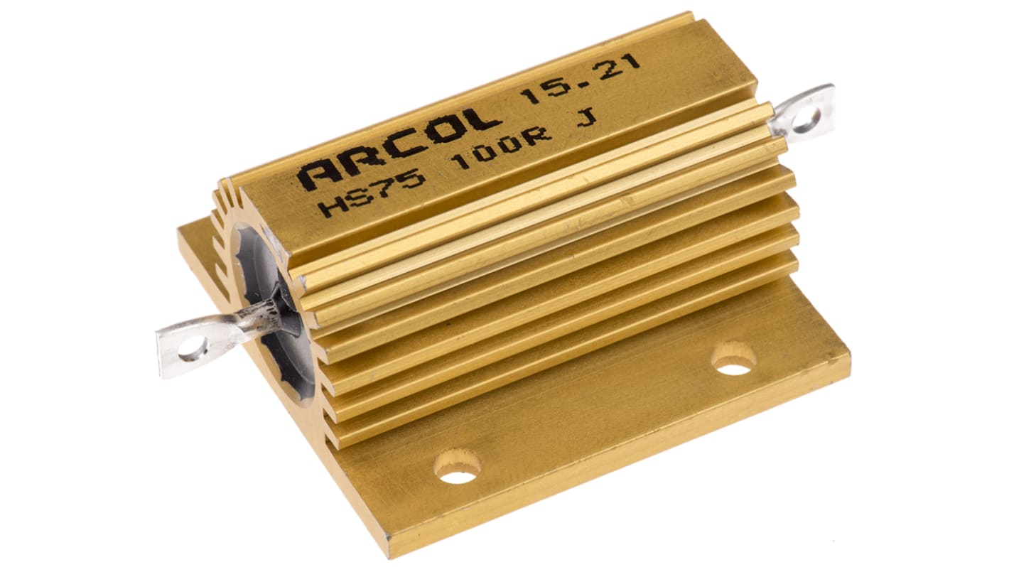 Arcol, 100Ω 75W Wire Wound Chassis Mount Resistor HS75 100R J ±5%