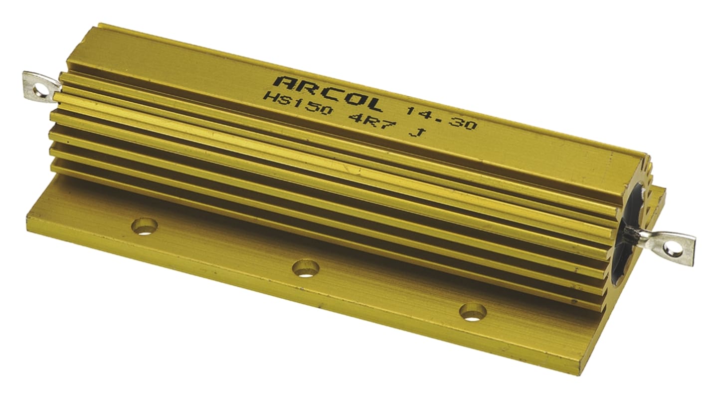 Resistencia de montaje en panel Arcol, 4.7Ω ±5% 150W, Con carcasa de aluminio, Axial, Bobinado