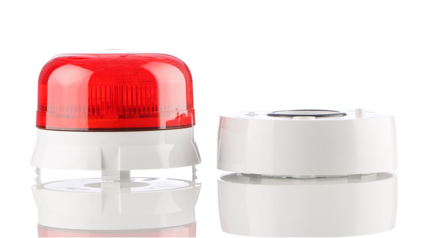 Klaxon Flashguard QBS Series Red Flashing Beacon, 12 V dc, 24 V dc, Surface Mount, Xenon Bulb