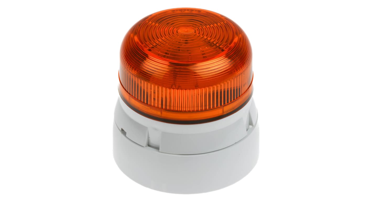 Klaxon Flashguard QBS Series Amber Flashing Beacon, 12 V dc, 24 V dc, Surface Mount, Xenon Bulb