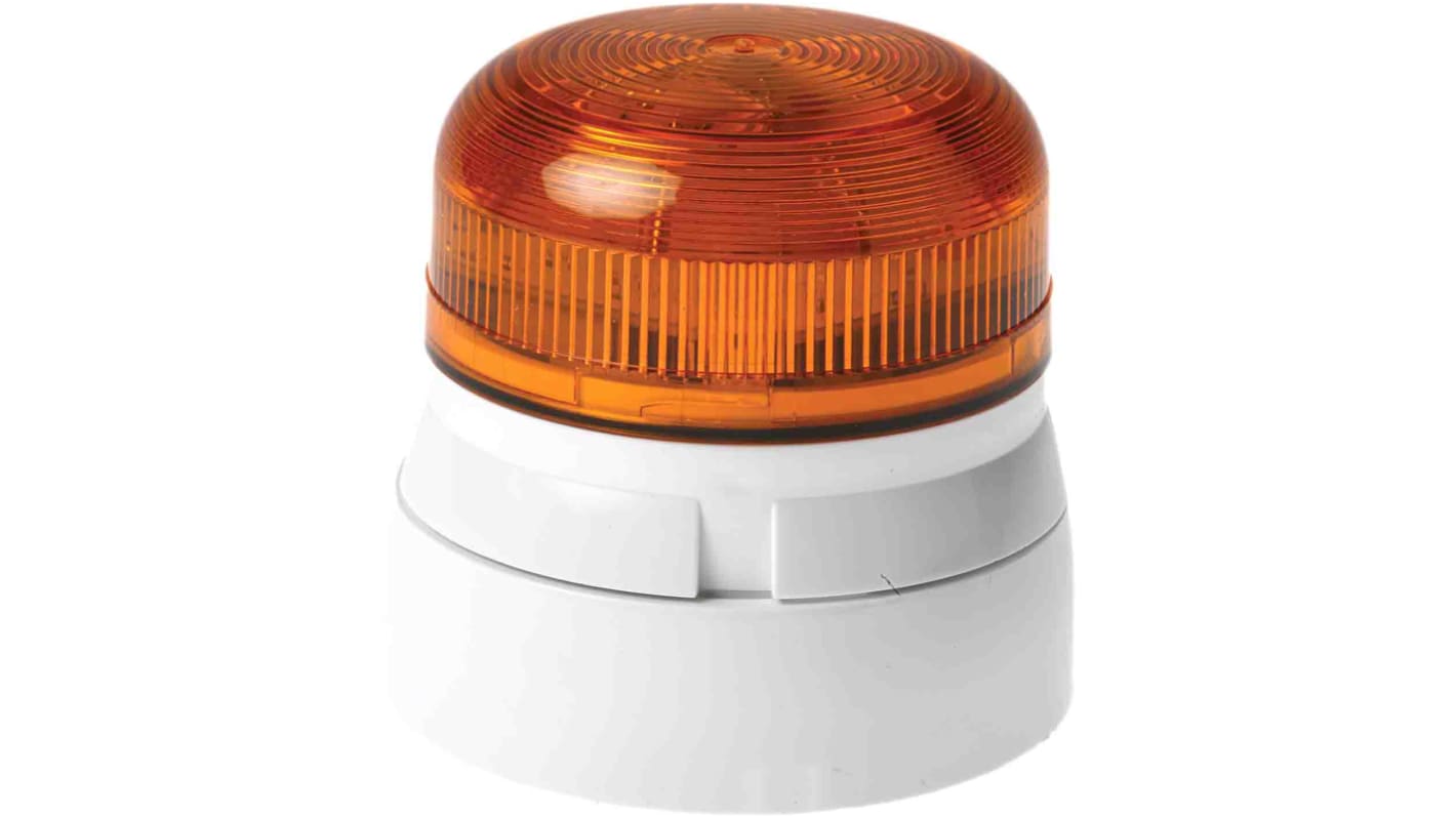 Klaxon Flashguard QBS, Xenon Blitz Signalleuchte Orange, 110 V ac, Ø 85mm x 81mm