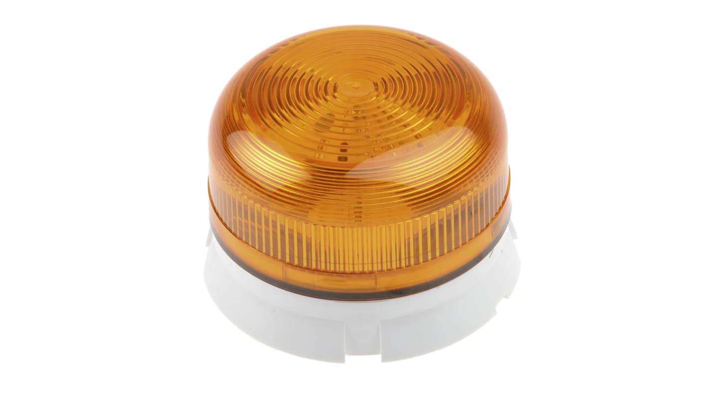 Klaxon Flashguard QBS Series Amber Flashing Beacon, 12 V dc, 24 V dc, Surface Mount, Xenon Bulb