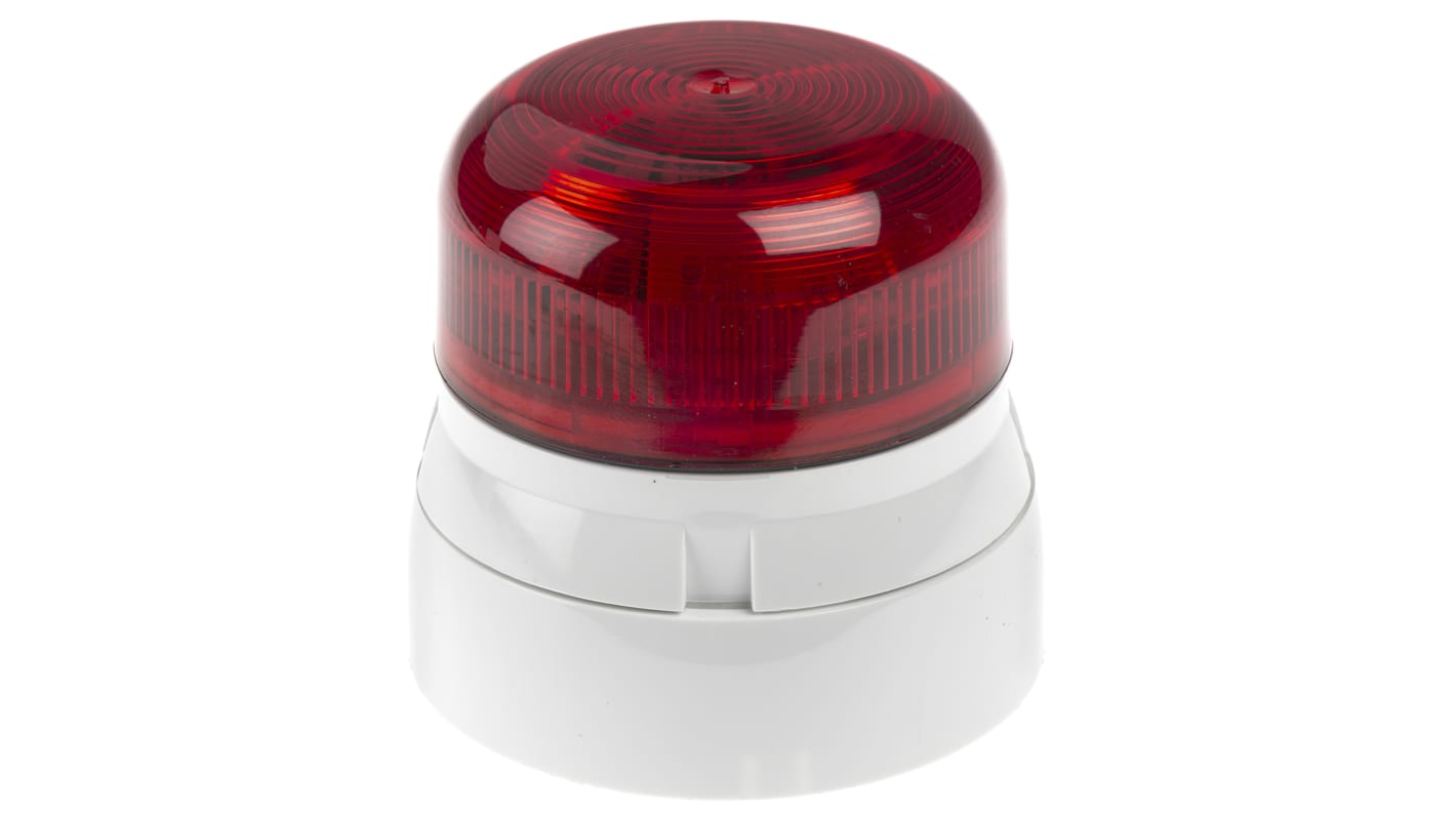 Klaxon Flashguard QBS Series Red Steady Beacon, 230 V ac, Surface Mount, LED Bulb