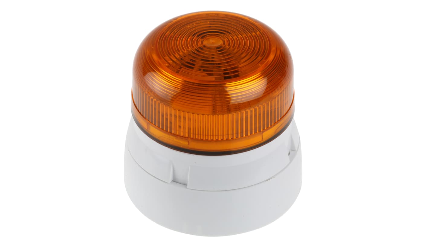 Klaxon Flashguard QBS, LED Dauer Signalleuchte Orange, 230 V ac, Ø 85mm x 81mm