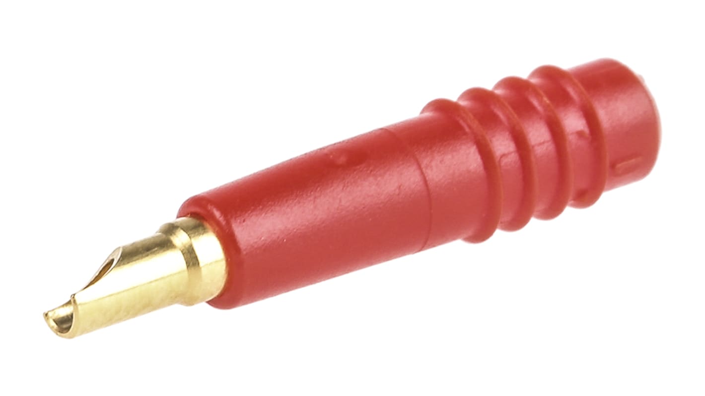 Conector hembra para pruebas Hembra, 6A, 30 V, 60V dc, Contacto Oro, Rojo