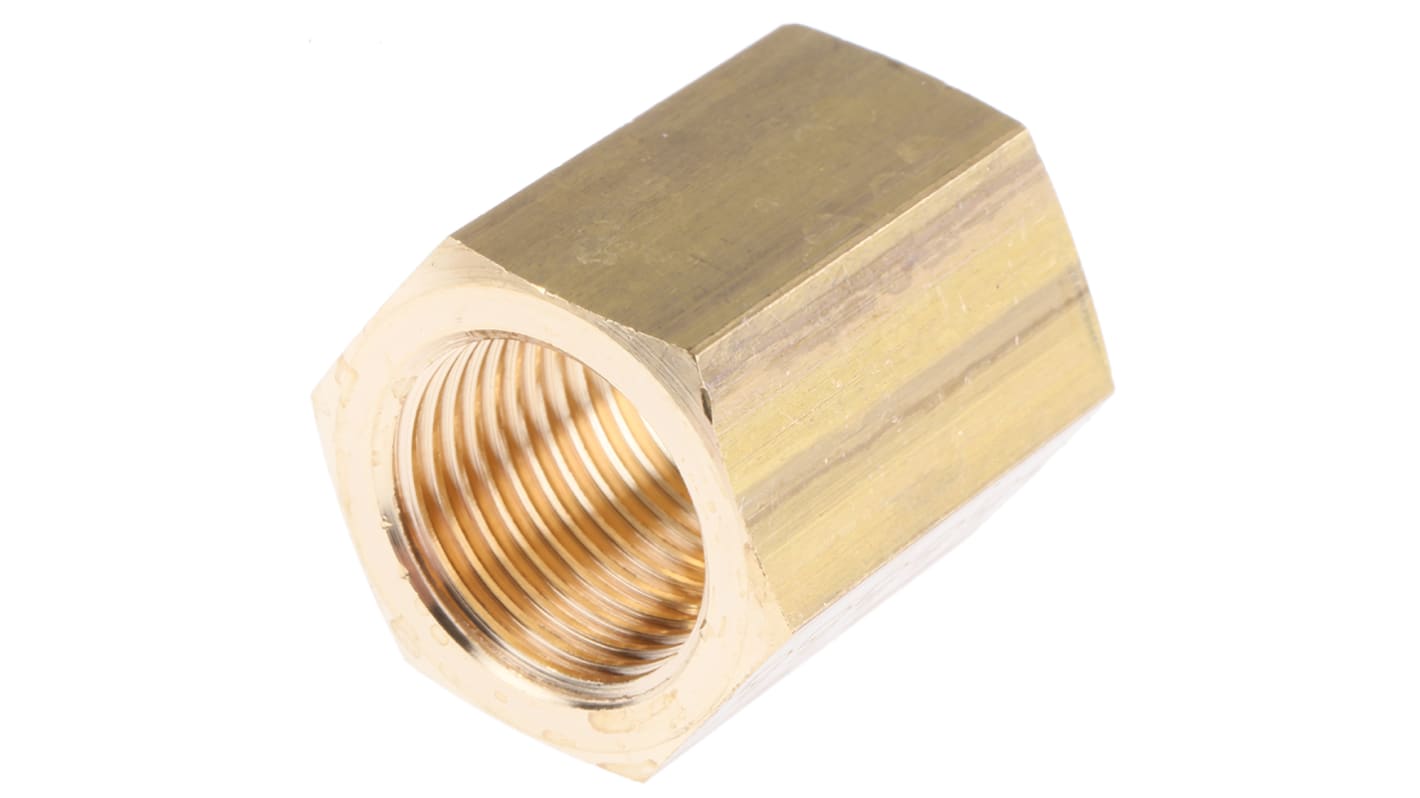 Legris Brass Pipe Fitting, Straight Threaded Coupler, Female G 1/2in to Female G 1/2in