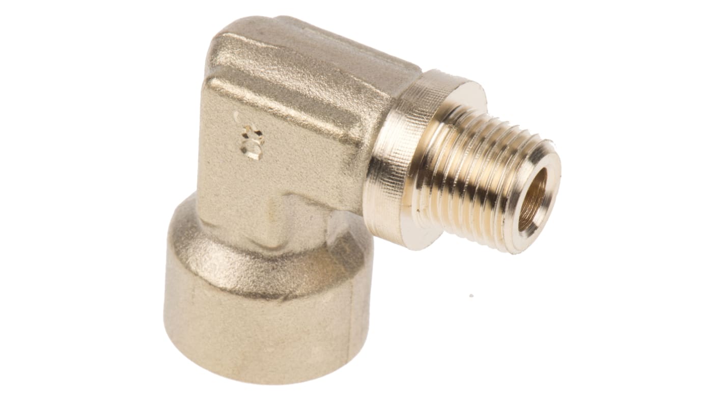 Legris Brass Pipe Fitting, 90° Threaded Elbow, Male R 1/8in to Female G 1/8in