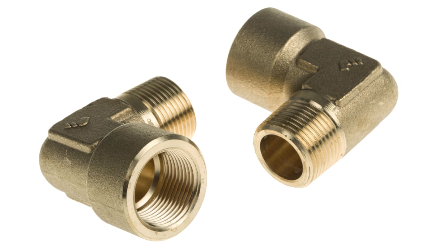 Legris Brass Pipe Fitting, 90° Threaded Elbow, Male R 3/4in to Female G 3/4in