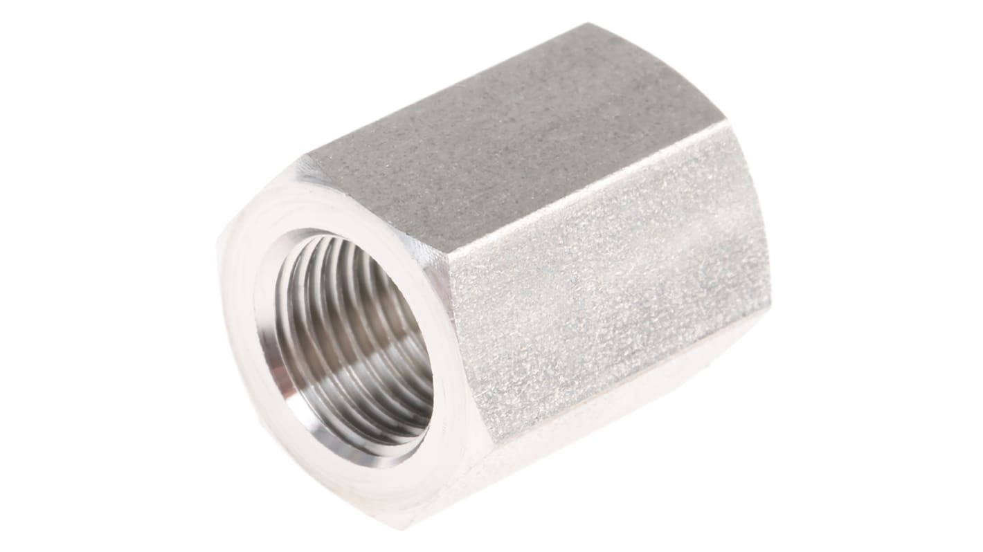 Legris Stainless Steel Pipe Fitting, Straight Hexagon Coupler, Female G 1/8in x Female G 1/8in