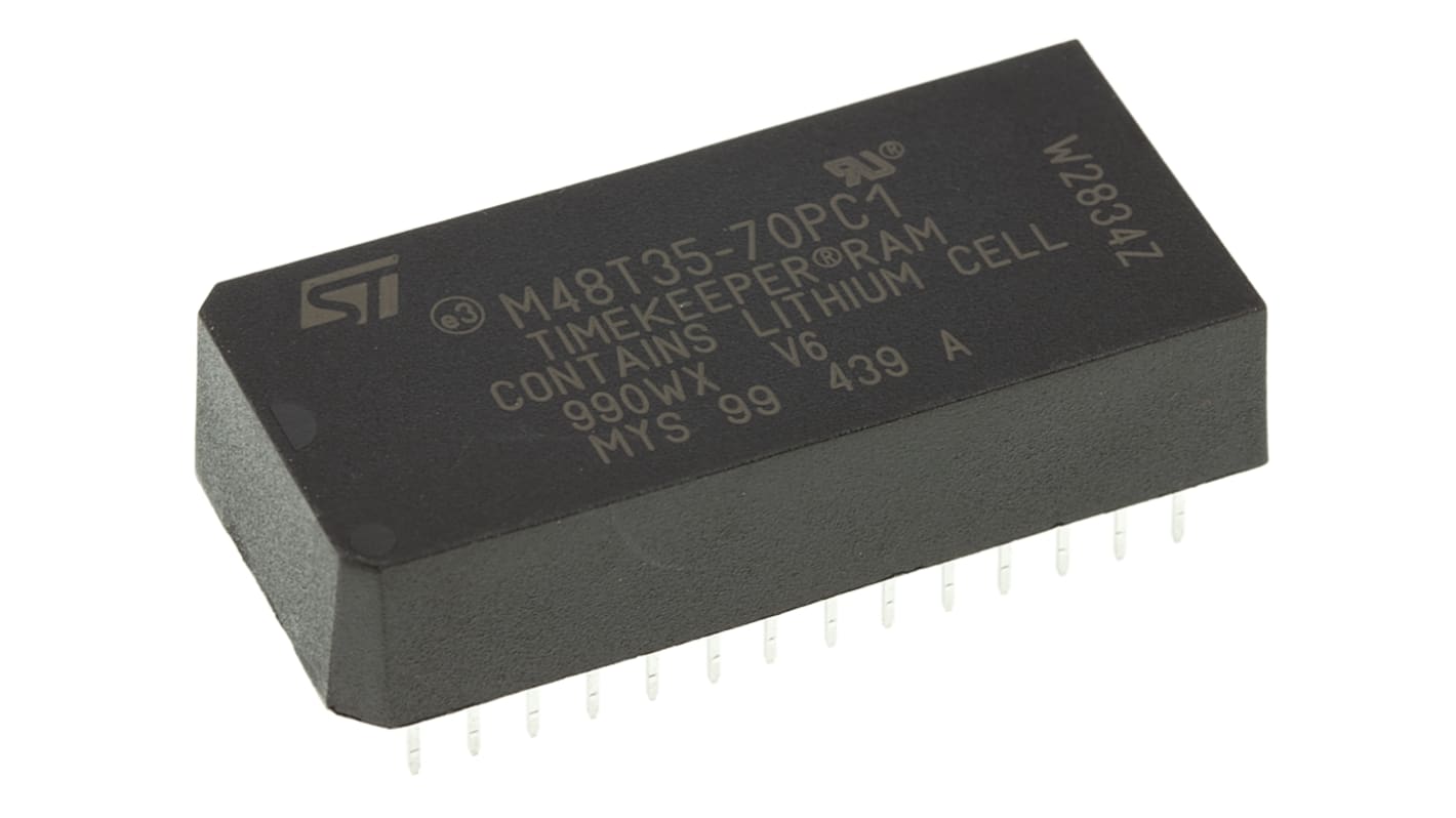 NVRAM STMicroelectronics M48T35-70PC1, 28 pines, PCDIP, 32kbit, 70ns, Montaje en orificio pasante, 4,75 V a 5,5 V
