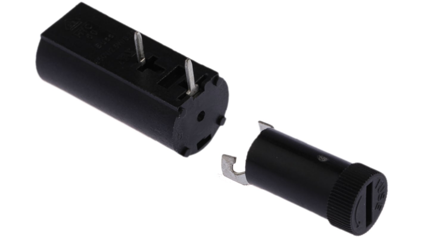 HTC50M Eaton 6.3A PCB Mount Fuse Holder for 5 x 20mm Fuse, 1P, 250V RS