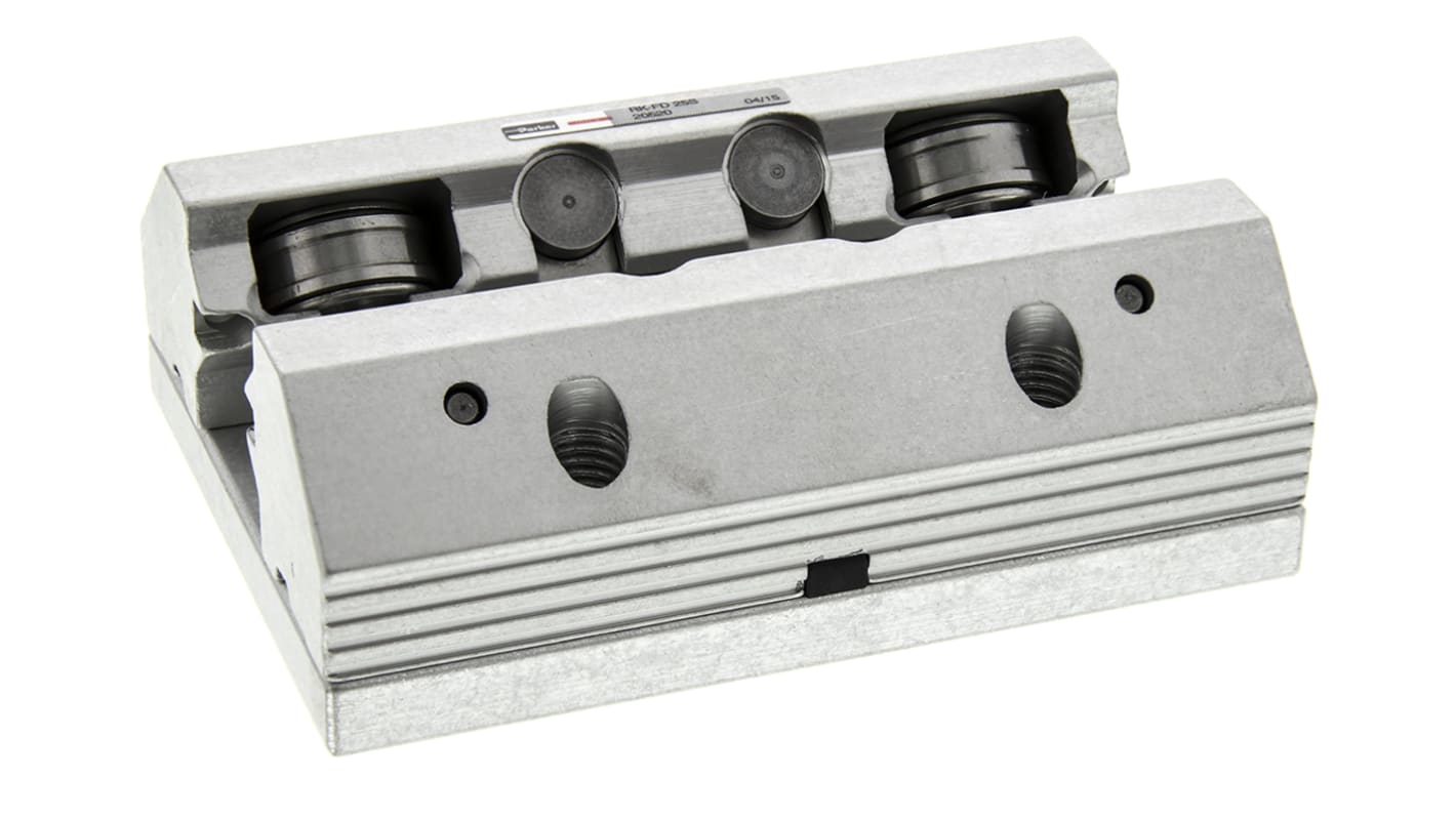 Parker RK-FD Linearführung Schlitten für 25mm-Schienen, 98mm x 23mm, Traglast 10100N, 9000N