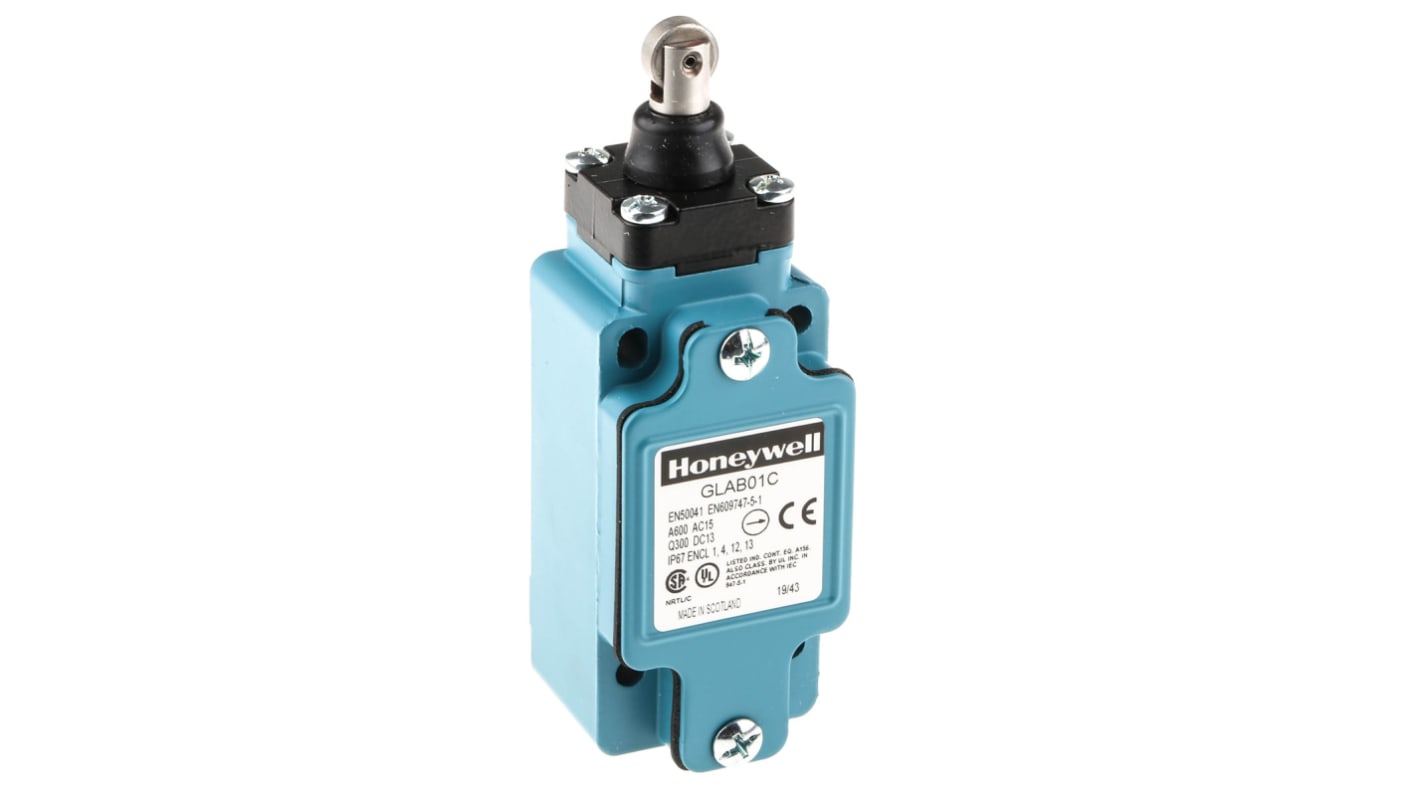 Honeywell GLA Series Plunger Limit Switch, NO/NC, IP67, SPDT, Die Cast Zinc Housing, 600V ac Max, 6A Max