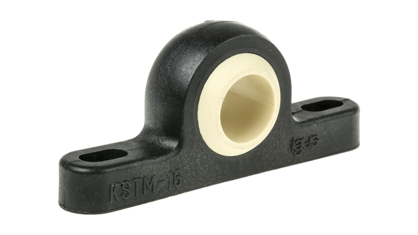 Blocco di supporto per cuscinetti, Igus KSTM-16, Ø interno 16mm, foro di montaggio 6,6 x 12 mm, lungo 86mm, alto 36mm,