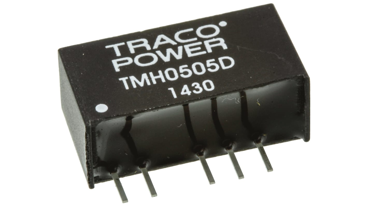 TRACOPOWER DC-DC átalakító, KI: ±5V dc, ±200mA / 2W, BE: 4,5 → 5,5 V DC