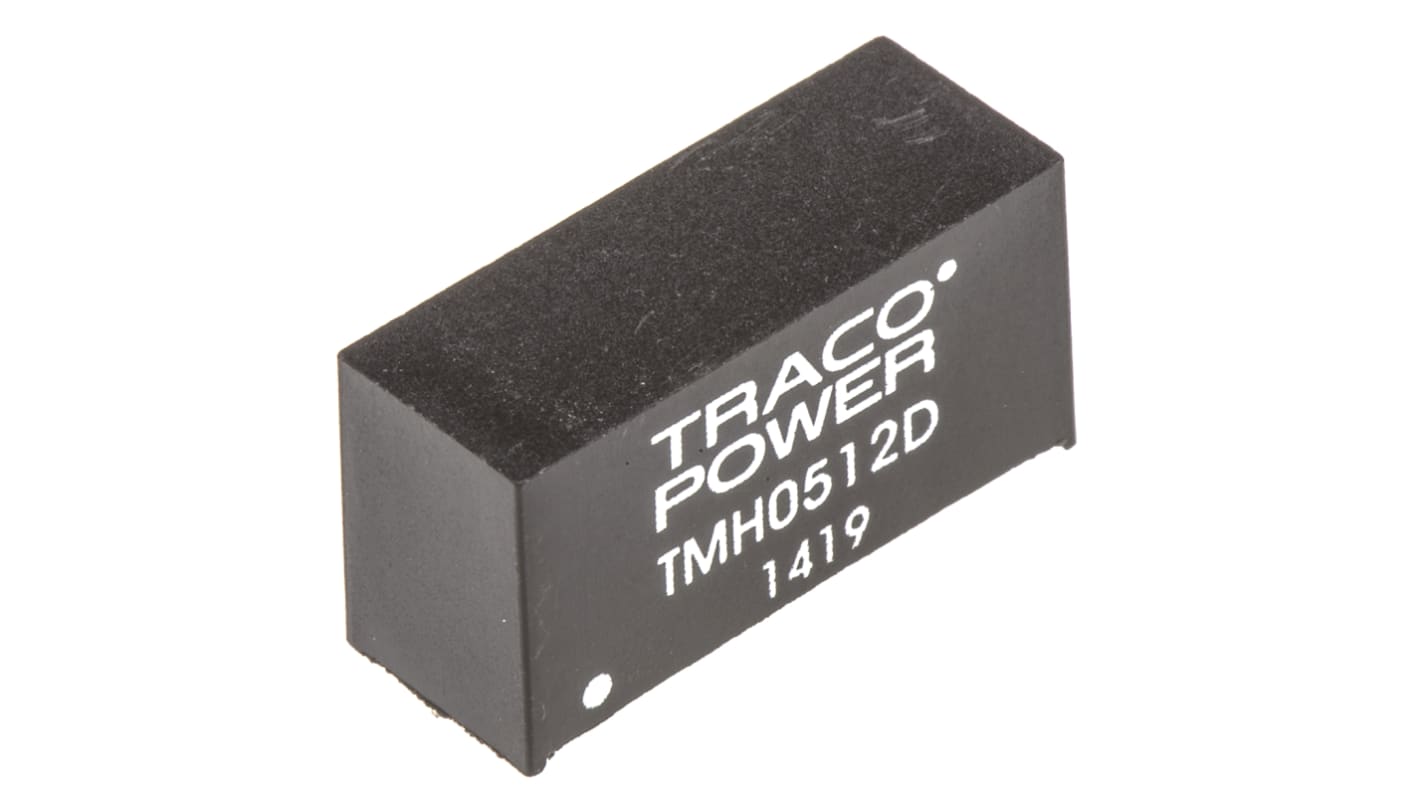 TRACOPOWER TMH DC-DC Converter, ±12V dc/ ±80mA Output, 4.5 → 5.5 V dc Input, 2W, Through Hole, +85°C Max Temp