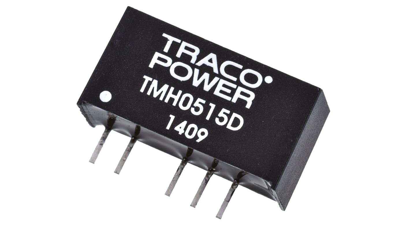 Convertisseur DC-DC TRACOPOWER, TMH, Montage traversant, 2W, 2 sorties, ±15V c.c., ±65mA