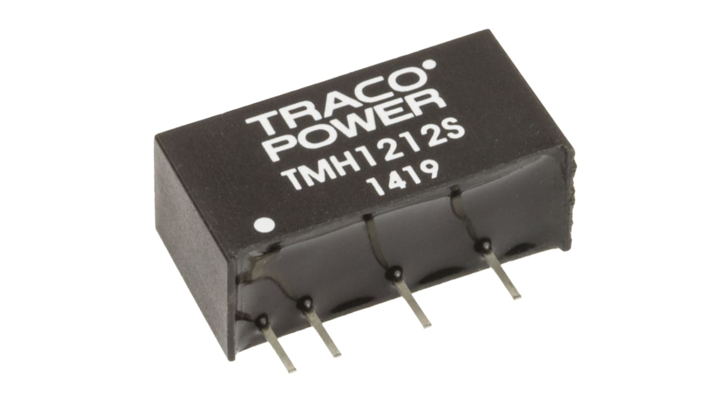 TRACOPOWER TMH DC-DC Converter, 12V dc/ 165mA Output, 10.8 → 13.2 V dc Input, 2W, Through Hole, +85°C Max Temp
