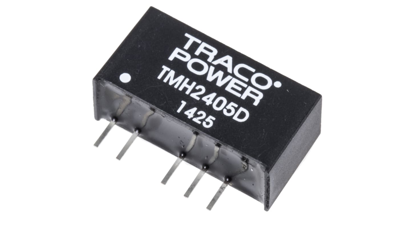 TRACOPOWER TMH DC-DC Converter, ±5V dc/ ±200mA Output, 21.6 → 26.4 V dc Input, 2W, Through Hole, +85°C Max Temp