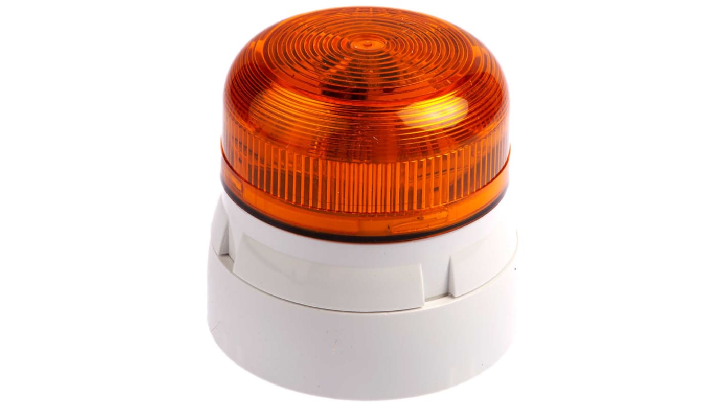 Klaxon Flashguard QBS Series Amber Flashing Beacon, 230 V ac, Surface Mount, LED Bulb