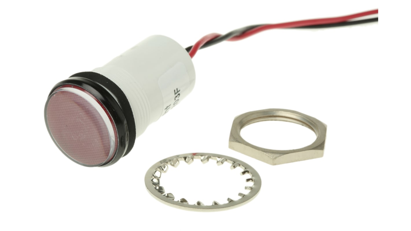 Dialight LED Anzeigelampe Rot 12V dc, Leiter