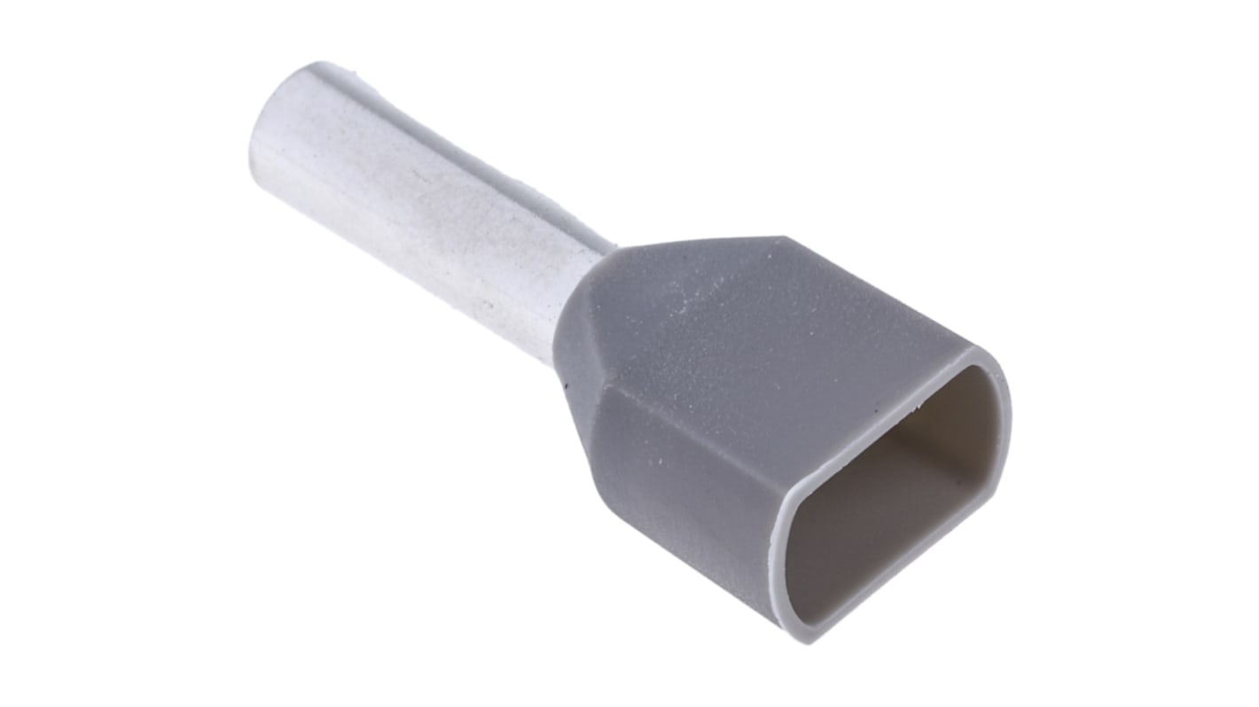 Embout à sertir RS PRO, 2 x 4mm², Gris, longueur 12mm, 2 entrées