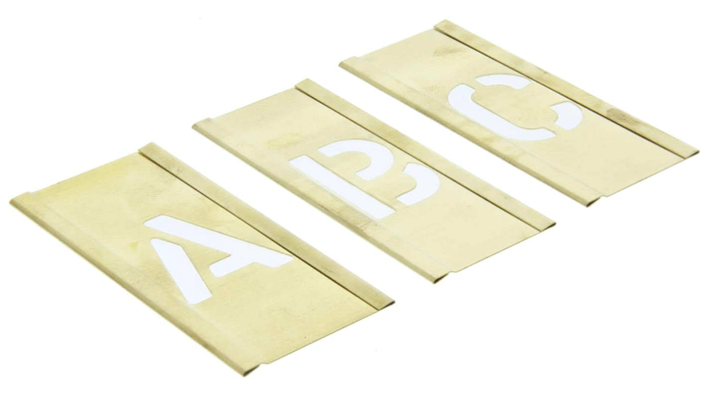 AT Brown 30 Piece Brass Stencil Letters, 25mm Character Height