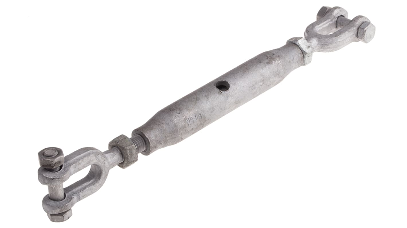 RS PRO Stahl Takelageschraube, Klemmbacke zu Klemmbacke, Galvanisiert, M10, 7.5cwt, 470g, Ösen-ø 8mm