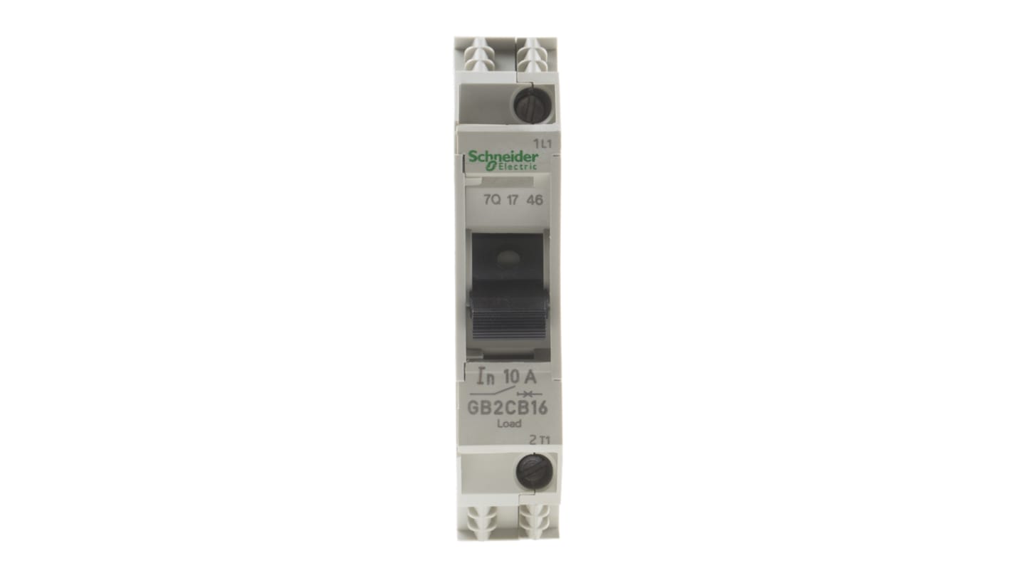 Schneider Electric Thermal Circuit Breaker - GB2 Single Pole 277V ac Voltage Rating DIN Rail Mount, 10A Current Rating