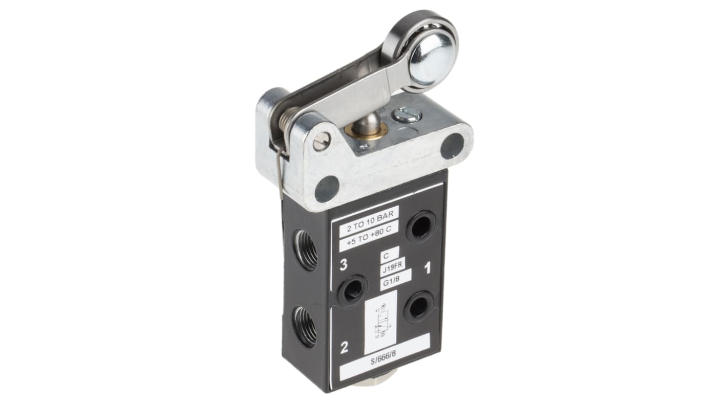 S/666/83/R Roller 3/2 Pneumatic Manual Control Valve S/666