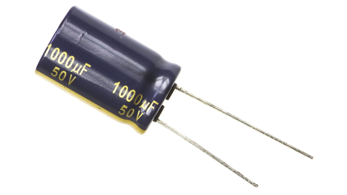 Panasonic , THT Aluminium-Elektrolyt Kondensator 1000μF ±20% / 50V dc, Ø 16mm x 25mm, bis 105°C