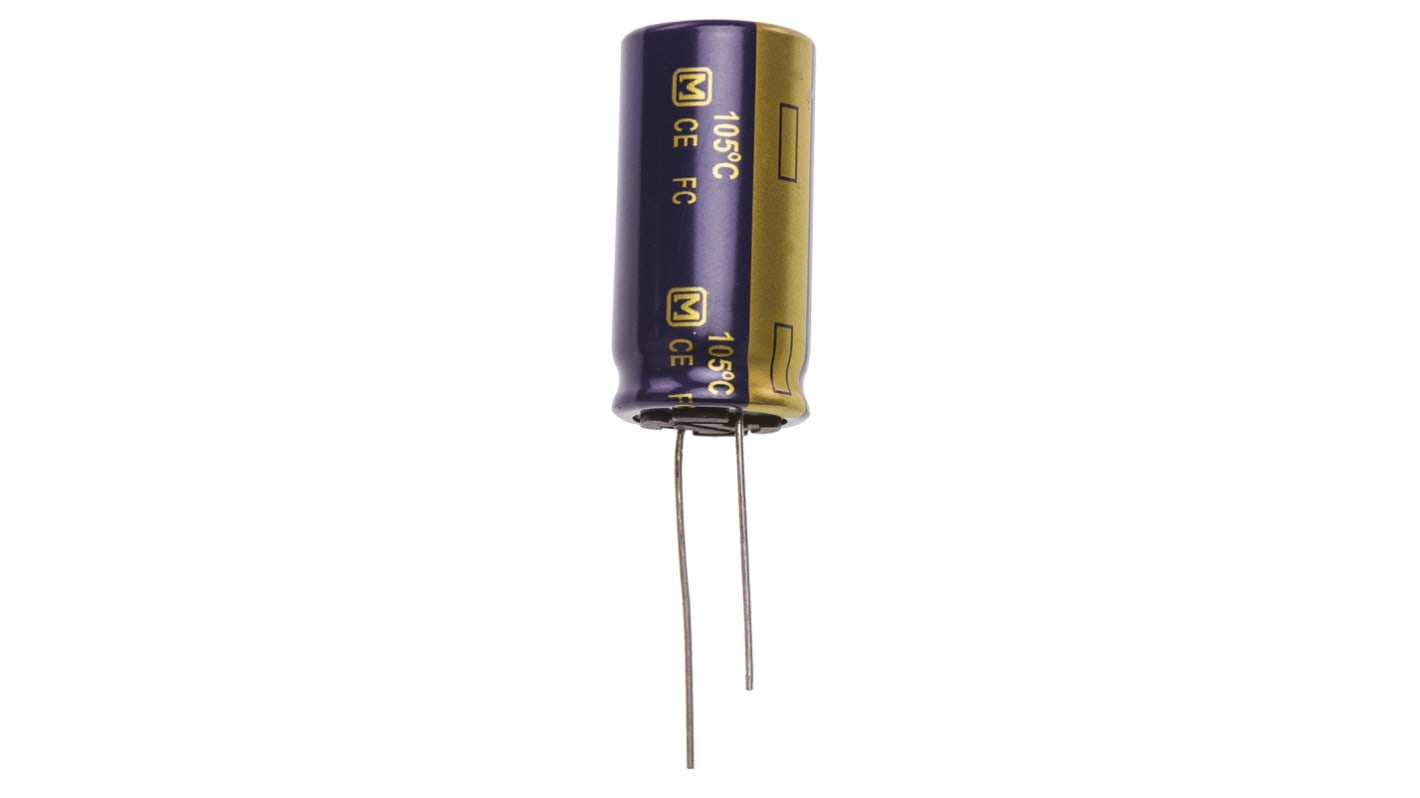 Panasonic 2200μF Aluminium Electrolytic Capacitor 50V dc, Radial, Through Hole - EEUFC1H222