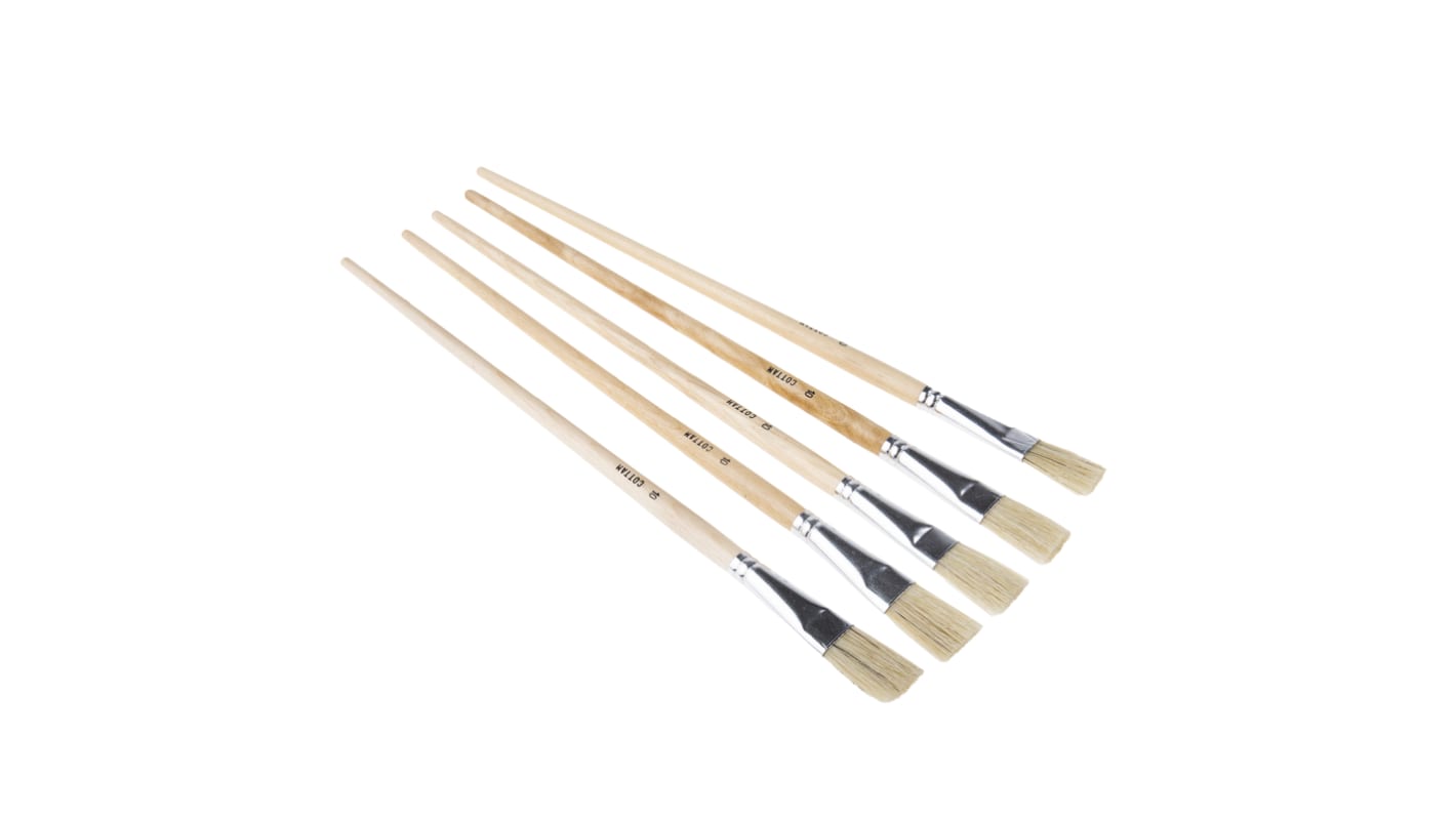 Cottam Thin 19mm Synthetic Paint Brush Set with Flat Bristles