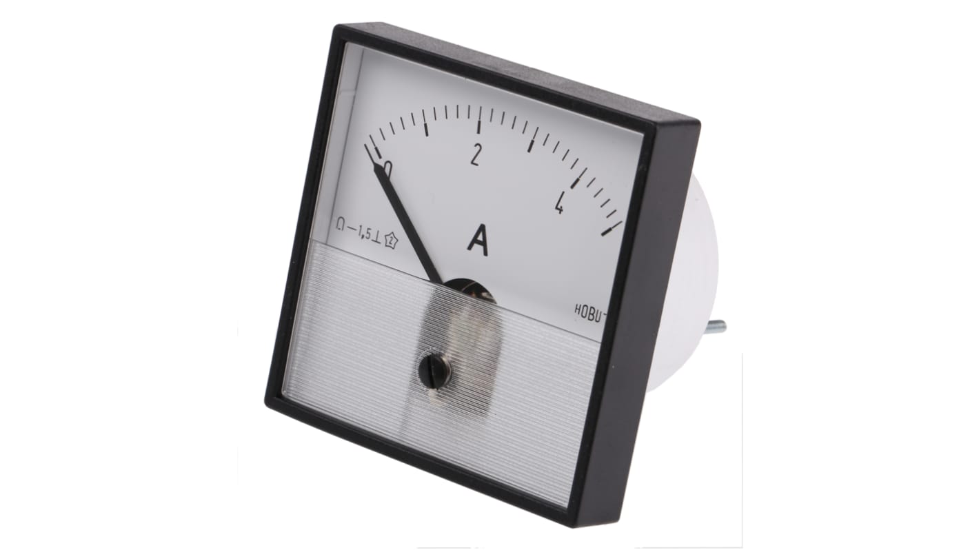 HOBUT PD72MC Analogue Panel Ammeter 0/5A Direct Connected DC DC, 72mm x 72mm Moving Coil