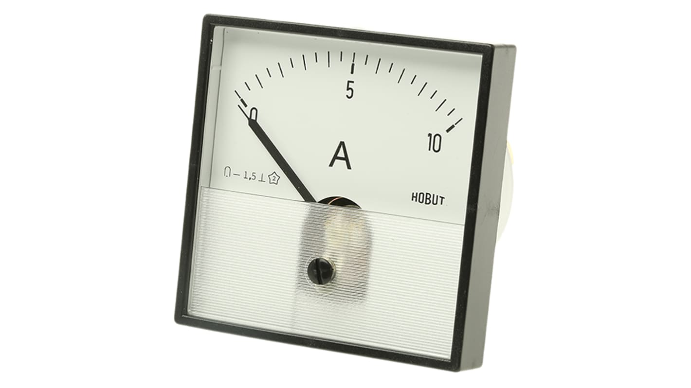 HOBUT PD72MC Analogue Panel Ammeter 0/10A Direct Connected DC DC, 72mm x 72mm Moving Coil