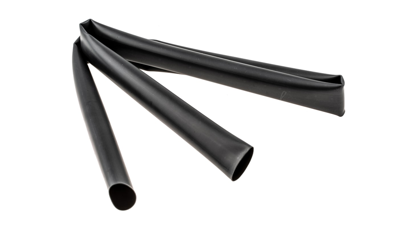 TE Connectivity Adhesive Lined Heat Shrink Tubing, Black 24mm Sleeve Dia. x 1.2m Length 4:1 Ratio, ATUM Series