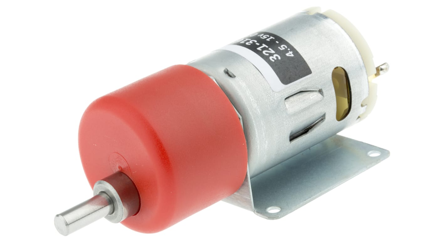 RS PRO Bürsten-Getriebemotor bis 29 Ncm, 12 V dc / 19,8 W, Wellen-Ø 6mm, 37mm x 76mm